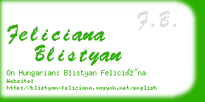 feliciana blistyan business card